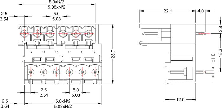 7 pin terminal block